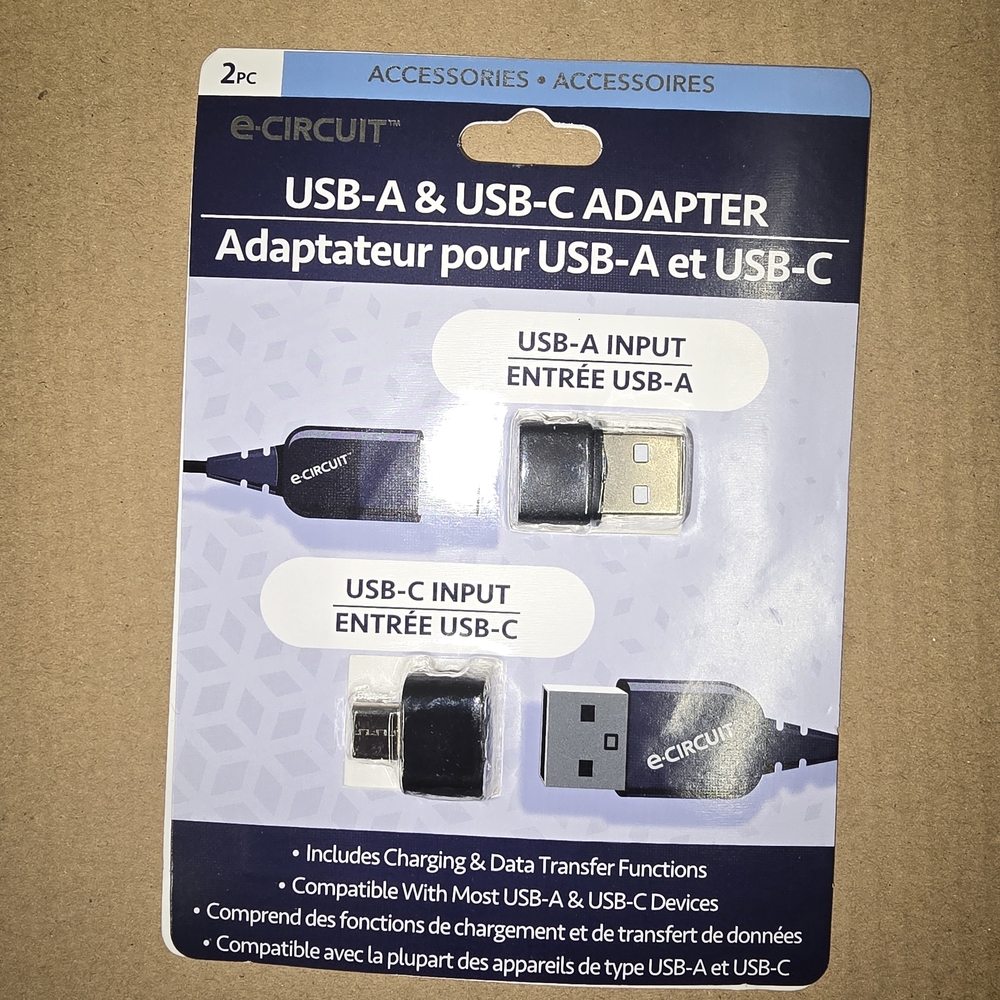 Black USB-A & USB-C Adapter - Picture 2 of 2
